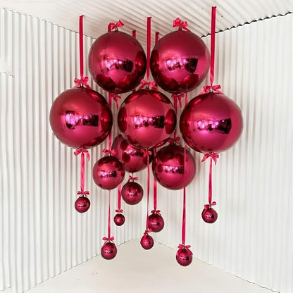 13pcs Burgundy 4D Balloons 22" 18" 10" 4D Maroon Ball Balloon Red Metallic Foil - Image 3