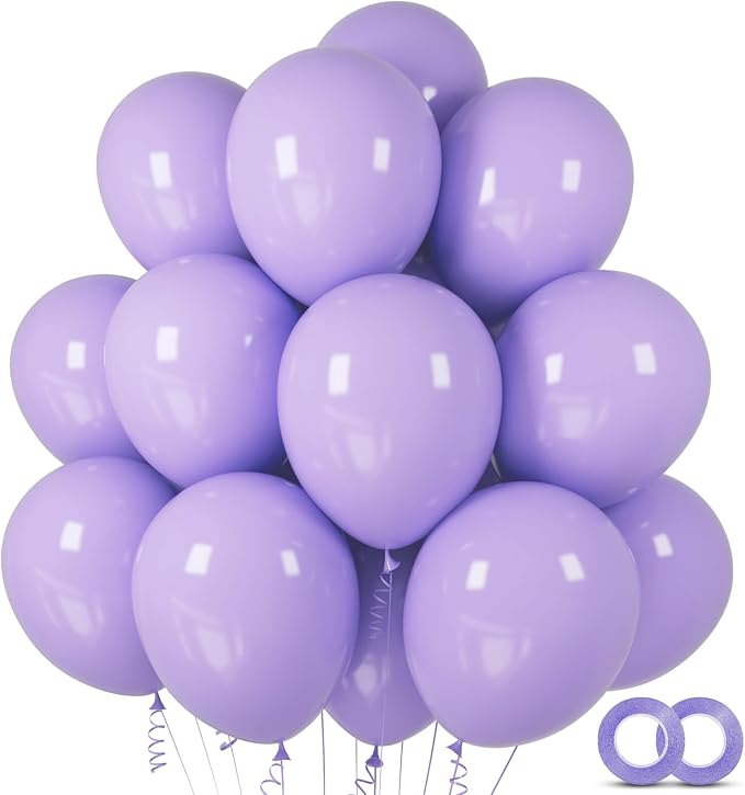 100pcs Pastel Purple Latex Balloons 12 inch | Lavender Light Purple Lilac by ASIYUHY