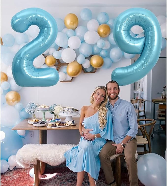 Pearl Blue Number 4 Balloon 40 Inch - Image 7