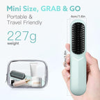 Cordless Hair Straightener Brush - Webeauty Portable On-The-Go Straightener for Women | USB Rechargeable, Fast Heating, 200M Negative Ions, 6400mAh, Perfect for Daily Commute & Short Trips (Ice Blue)