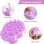 URTHEONE Hair Scalp Massager Shampoo Brush,Soft Silicone Hair Brush for Wet Dry Oily Curly Straight Thick Thin Rough Long Short Natural Men Women Kids Pets Hair Care Tools(Lilac Violet)