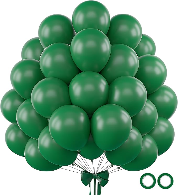 110pcs Dark Green Balloons 12 Inch Green Latex Balloon Arch Kit by BAIBAOXIANG