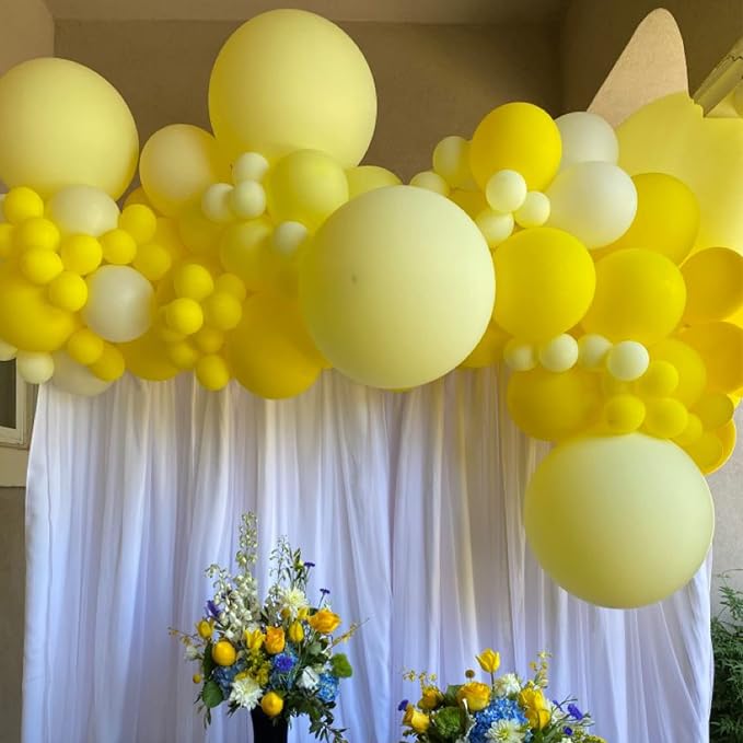 Voircoloria 130pcs Yellow Balloons Garland Arch Kit, 18 12 10 5 Inch | - Image 8