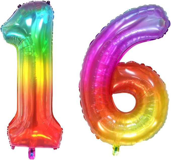 40 inch digital balloon, Jelly Color, Number 16 by TNCDJKPA
