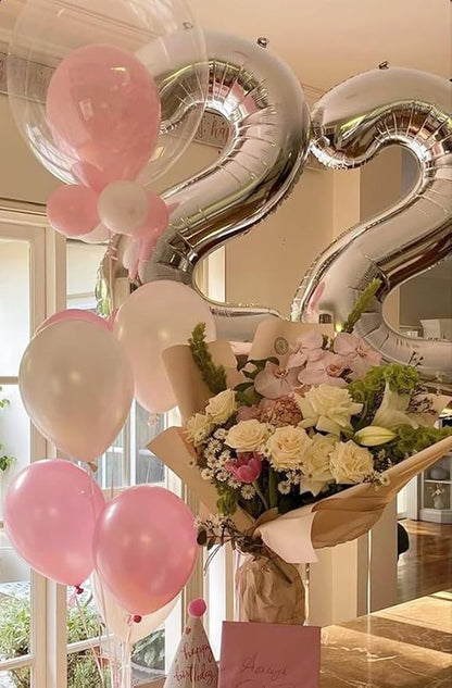 Large Number Balloons 40 Inch Silver 2 Balloon - Image 4