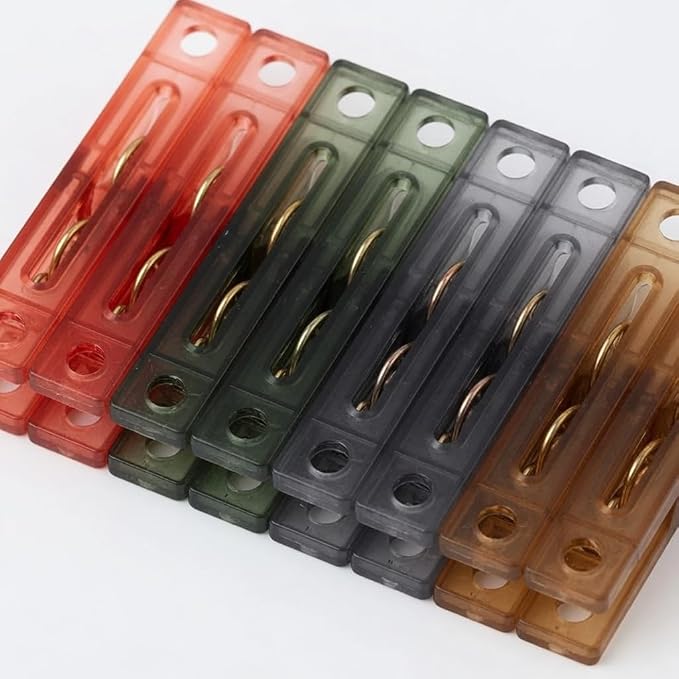 20 Pack Assorted Color Square Plastic Clips - Image 2
