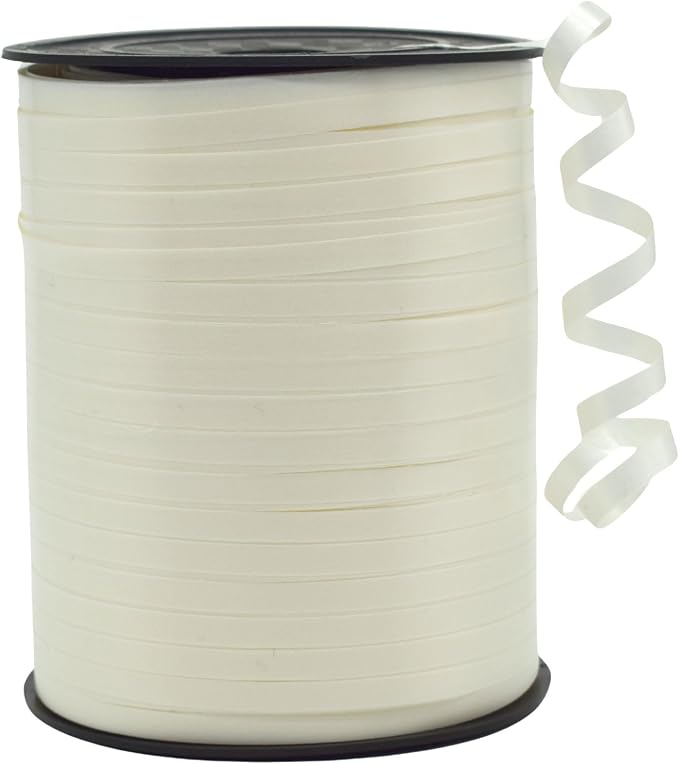 Curling Ribbon White Ribbon for Gift Wrapping 500 Yards x 1/5" Wide | Balloon by IEDASINGSCHOICE