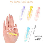 CURASA 12PCS No Bend Hair Clips No Crease Flat Hairclips For Hairstyling Creaseless Makeup Clips Alligator Hair Barrettes Bangs Seamless Duckbill Hair Accessories Hair Salon For Women Girls