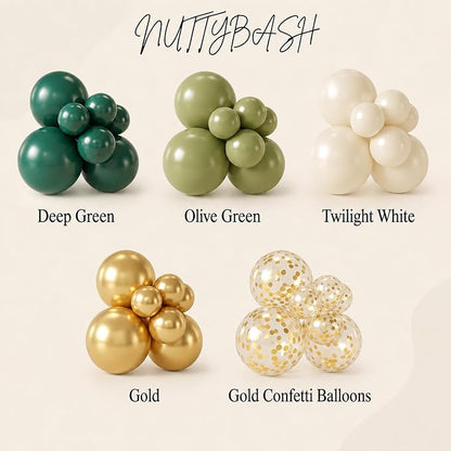 Dark Green and Gold Balloons Arch Kit - Image 4