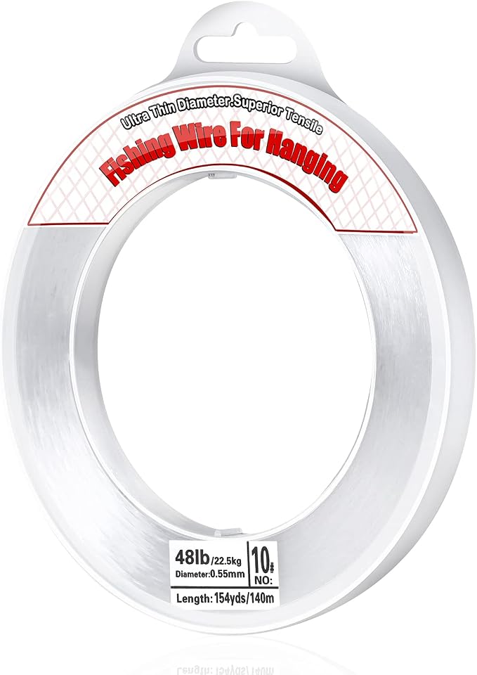 Clear Fishing Wire, Acejoz 656FT Fishing Line Clear Invisible Hanging Wire by ProfessionalDIYArtSupplier