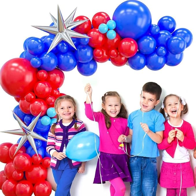Red Blue Balloon Garland Kit - Image 5