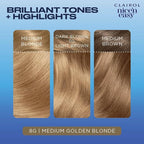 Clairol Nice'n Easy Permanent Hair Dye, 8G Medium Golden Blonde Hair Color, Pack of 1