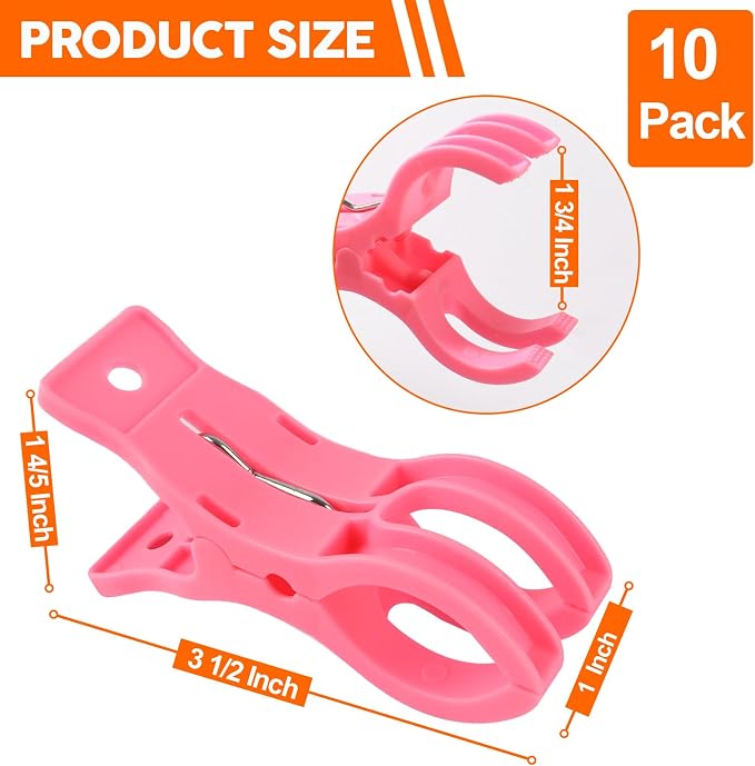 10 Pack Pink Balloon Arch Clips, 3 1/2 x 1 x 1 4/5 Inch balloon arch clamps - Image 5