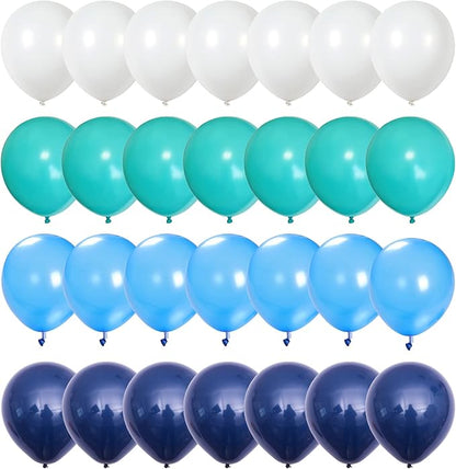 Blue White Balloons, Turquoise Blue White Aqua Balloon by Togvu