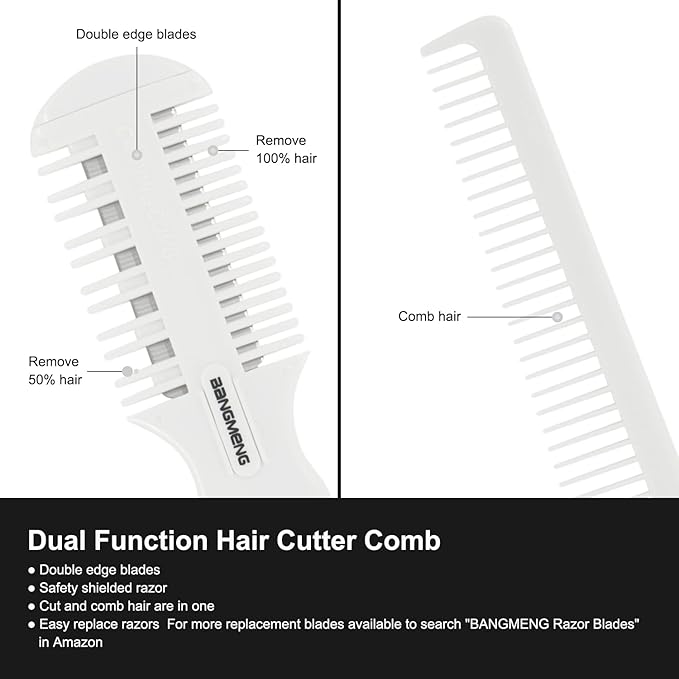 Round Brush for Blow Drying, 1 inch Small Round Barrel Hair Brushes with Ball Tip Boar Bristles, Nano Tech Thermal Ceramic Ionic, Double Edge Razor Comb for Hair Cutting Included