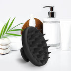 Silicone Scalp Massager, Scalp Scrubber for Hair Growth with Soft Bristles, Scalp Exfoliator Brush Dandruff Removal Shampoo Brush for Wet Dry Scalp Care (Black)