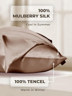 Mulberry Silk Pillowcase for Hair and Skin, SGMSILK 22 Momme Natural Silk Pillow Cases with Zipper, 6A Soft and Smooth Single Sided Pure Silk Pillow Cover (Dark Brown, Standard 20"x26")