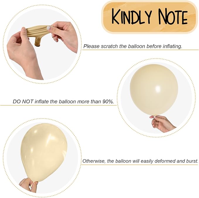 Beige Gold Snowflake Balloons Cream White Sand Gold Metallic Balloons Neutral - Image 3