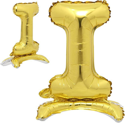 RUIANSI 16 Inch Standing Gold Alphabet Letter and Number Balloons Aluminum by RUIANSI