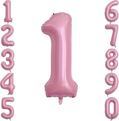 Pearlescent Pink Number 1 Balloon 40 Inch, Shiny Foil by Unknown