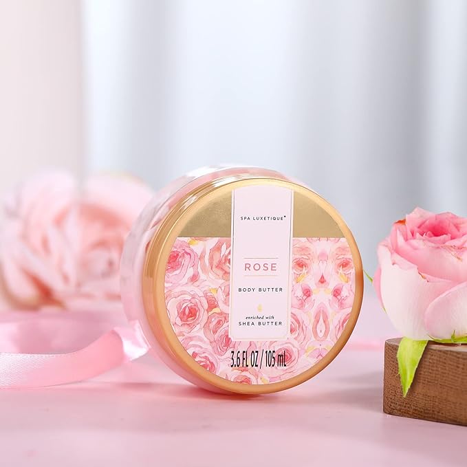 spa luxetique Gift Set For Women, Bath Sets for Women Gift, 8 Pcs Rose Spa Basket Includes Bubble Bath, Shower Gel, Body Lotion, Birthday Spa Gifts, Mother‘s Day Gifts for Mom, Christmas Gifts for Her
