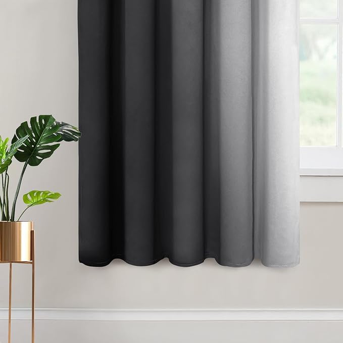 Yakamok Ombre Curtains Black and Greyish White - Image 4