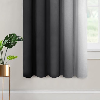 Yakamok Ombre Curtains Black and Greyish White - Image 4