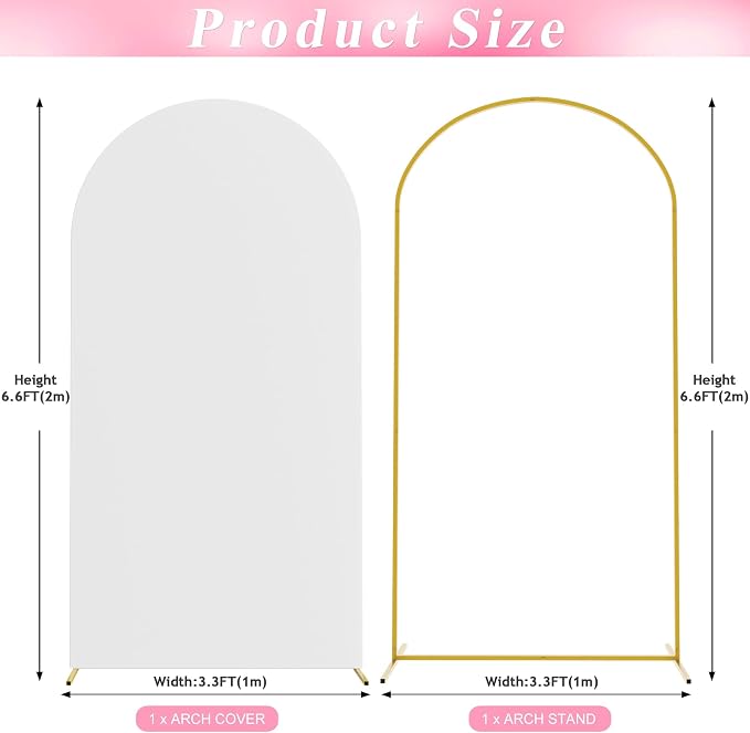 6.6FT Arch Backdrop Stand and Cover Set, Arch Stand - Image 2