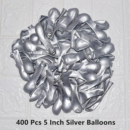 400 Pack Silver Balloons 5 Inch Metallic Chrome Silver Latex Small Balloon - Image 2