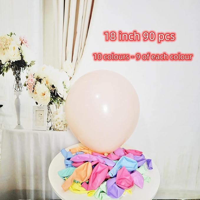 100 Pack 18 inch Pastel Balloons 10 Kinds Colors Colorful Party Balloon Bulk - Image 2