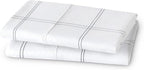 Bare Home Microfiber Pillow Cases - Standard/Queen Size Set of 2 - Cooling Pillowcases - Double Brushed - Pillowcases 2 Pack - Easy Care (Standard, Modern Plaid - White/Grey)
