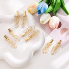 KesaPlan 12PCS No Bend Hair Clips, Gold Glitter No Crease Hair Clips for Styling, Creaseless Flat Duckbill Hair Barrette for Makeup, Hairstyle Accessories for Women Girls Bridesmaid Gifts