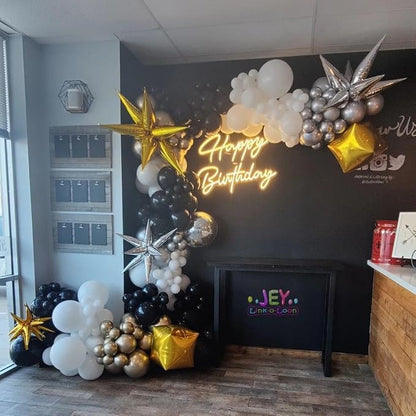 Black and Gold Balloon Garland Arch Kit - Image 4