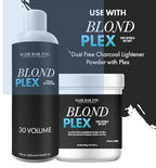HAIR BAR NYC 30 Volume - Blond Plex Anti-Yellow Porfessional Lightening System for Charcoal Hair Bleach - Violet Developer with Plex, Reduce Brassy, Eliminates Orange Tones 33.8oz/1lt