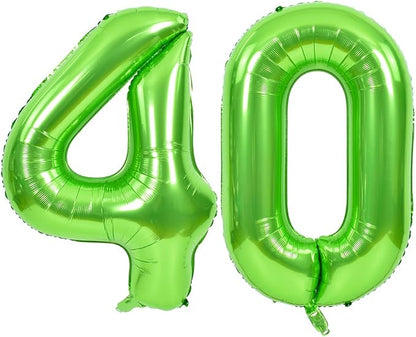 TONIFUL 40 Inch Green Number 40 Balloon Large Foil 40th Birthday Decoration | by TONIFUL