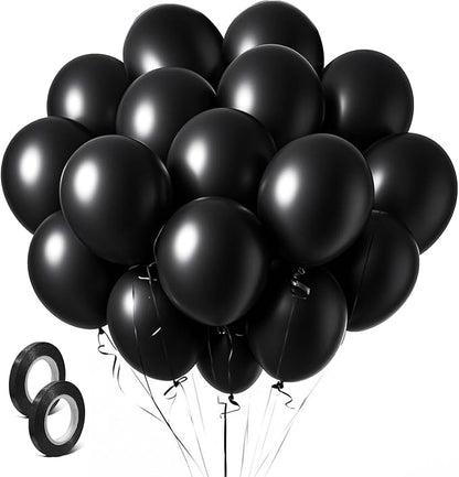 Black Balloons Party Decorations 160 Pack 5 inch Round Halloween Latex Balloons by BOMSI