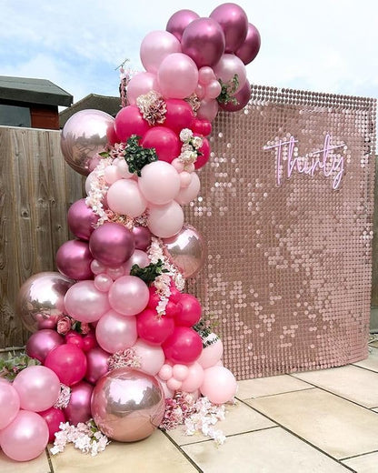 Bezente Pink Balloons Set 60pcs 12 inch | Metallic Pearl Pink, Hot & Pastel - Image 5