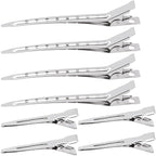 8 Pcs Hair Clips for Styling, Duck Bill Clips, Rustproof Metal Alligator Pin Curl Clips, Duck Billed Hair Clips, Hair Sectioning Clips, Duck Clips for Hair, Curls (Silver, 3.54, 1.77 inch)