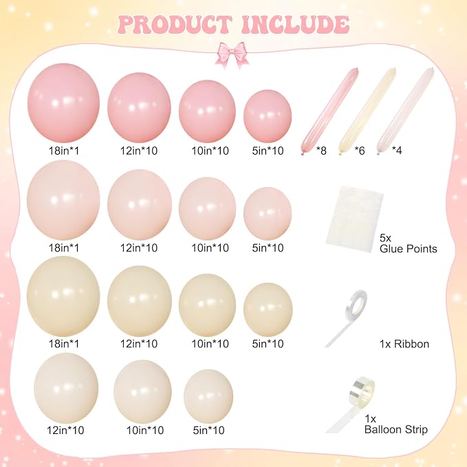 Pink and Yellow Balloon Arch Kit - Image 5