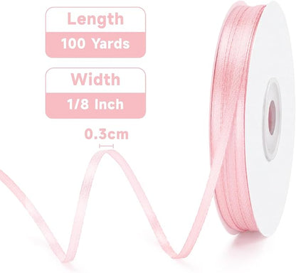 KINGLAKE Light Pink Satin Ribbon - Image 2
