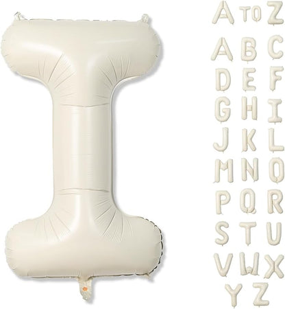 Cream 40 Inch I Foil Name Balloon, Self Inflating Large Letter Balloons by Lingqiang