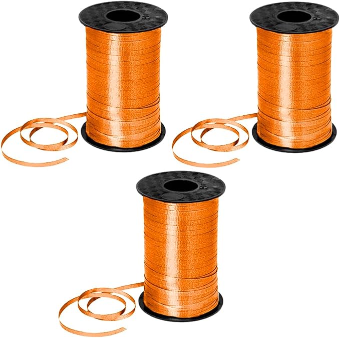 PMU 1500 Yards x 3/16in Orange Crimped Curling Ribbon String by PMU
