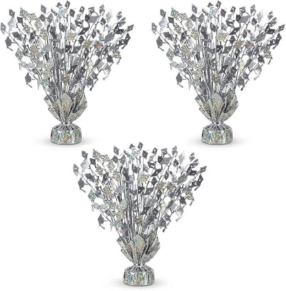 PMU 3 Pcs Silver Graduation Balloon Weights, Graduation Centerpieces by PMU