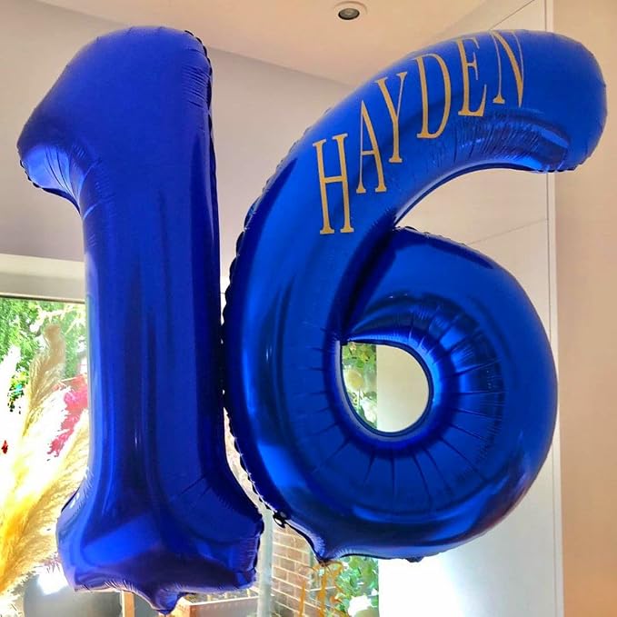 Navy Blue 16 Balloon Numbers, 40 Inch Dark Blue 16 or 61 Birthday Balloons - Image 6