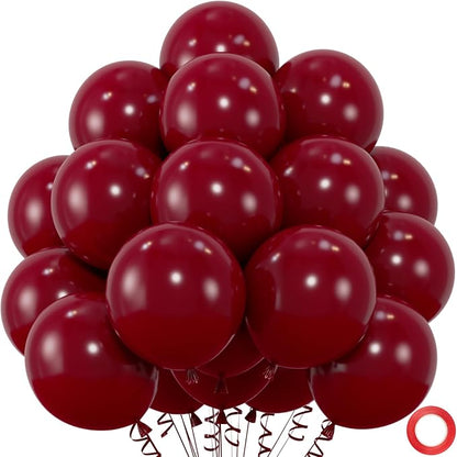 50pcs Burgundy Balloons, 12 Inch Maroon Balloons | Helium Quality by Colorfullifefromnowon