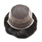 Toupee For Men Swiss Lace Hair System For Mens ToupeeL Human Hair Lace Hair Piece For Mens Toupee Hair Units 6X8#1B Off Black 120% Density
