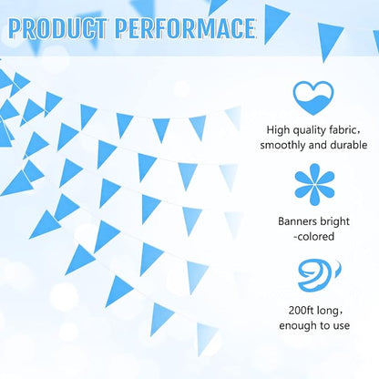 Tatuo 200 Feet Solid Pennant Banners Flags String Triangle Hanging DIY Bunting - Image 3