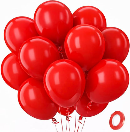 Patimate Red Balloons 100 Pack 12 Inch Matte Red Latex Party Balloons | by PatimateDirect