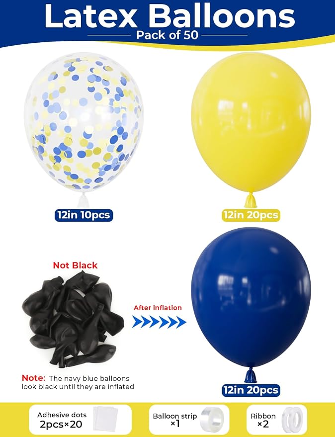 Blue and Yellow Balloons, Latex Balloons - Image 4