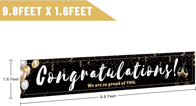 Large Congratulations Decoration Banner, Birthday Engagement Wedding Retirement - Image 2